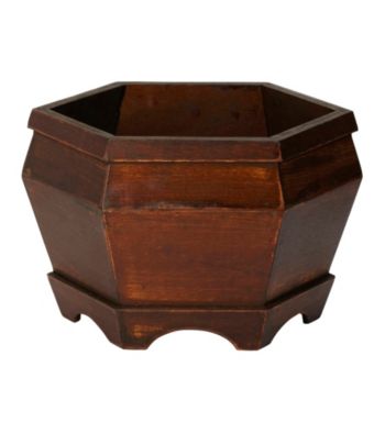 Nearly Natural® Wooden Hexagon Decorative Planter (Set of 3)