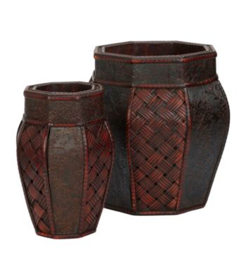 Nearly Natural® Design and Weave Panel Decorative Planters (Set of 2)