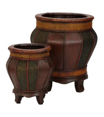 Nearly Natural® Decorative Wood Panel Planters (Set of 2)