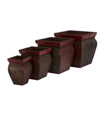 Nearly Natural® Square Planters with Rim (Set of 4)