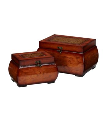 Nearly Natural® Decorative Lacquered Wood Chests (Set of 2)
