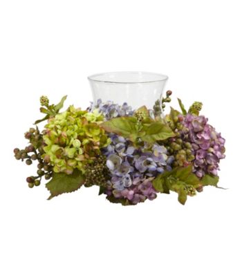 Nearly Natural® Mixed Hydrangea Candelabrum Silk Arrangement