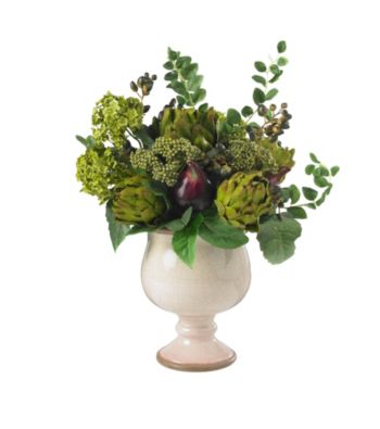 Nearly Natural® Artichoke and Hydrangea Silk Flower Arrangement