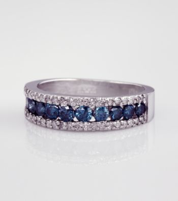 Effy® 14K White Gold Blue Diamond Ring