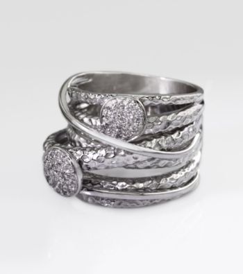Effy® Balissima Sterling Silver .15 ct. t.w. Diamond Ring
