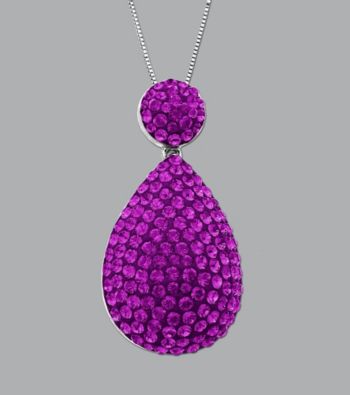 Impressions® Sterling Silver Teardrop Swarovski® Elements Pendant Necklace - Purple