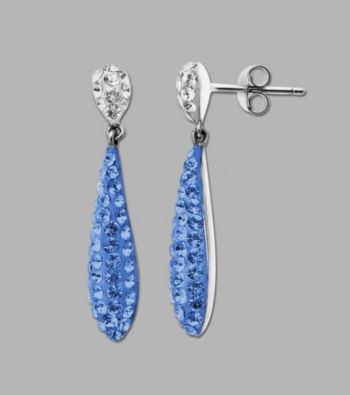 Impressions® Sterling Silver Swarovski® Elements Liquid Earrings - Blue