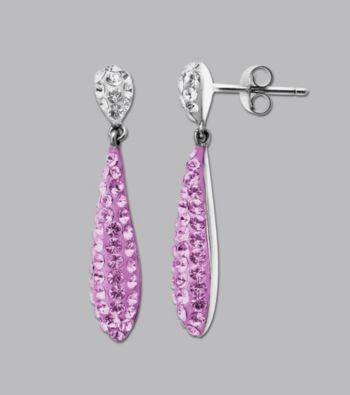 Impressions® Sterling Silver Swarovski® Elements Liquid Earrings - Pink