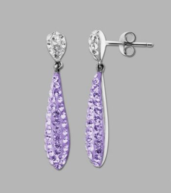 Impressions® Sterling Silver Swarovski® Elements Liquid Earrings - Purple