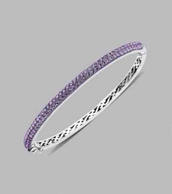Impressions® Sterling Silver Swarovski® Elements Bangle Bracelet - Purple
