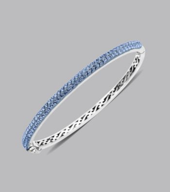 Impressions® Sterling Silver Swarovski® Elements Bangle Bracelet - Blue