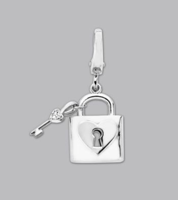 Sterling Silver Diamond Accent Key Locket Charm