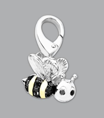 14k Yellow Gold Sterling Silver .06 ct. tw. Bumblebee Charm