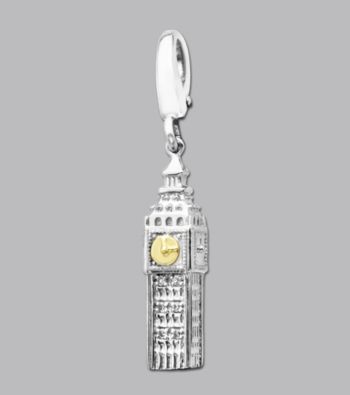 14k Yellow Gold Sterling Silver .03 ct. tw. Diamond Accent Big Ben Charm
