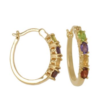 18K Gold-Over-Brass Hoop Earrings - Multi