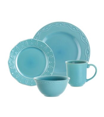 Paula Deen® Signature Aqua Bas Relief Whitaker 16-pc. Dinnerware Set