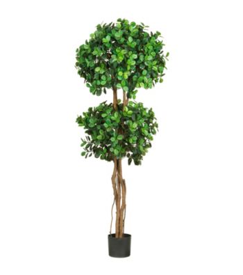 Nearly Natural® 5.5' Eucalyptus Double Ball Topiary Silk Tree