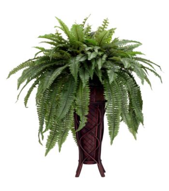 Nearly Natural® Boston Fern with Stand Silk Plant