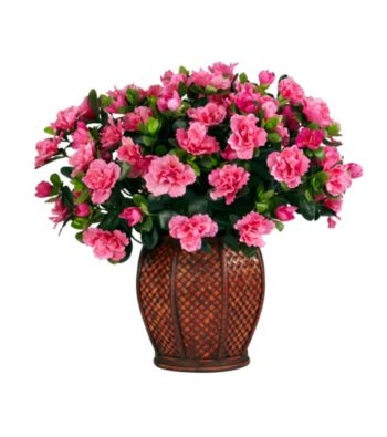 Nearly Natural® Azalea with Vase Silk Plant