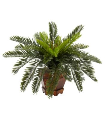 Nearly Natural® Cycas with Hexagon Vase Silk Plant