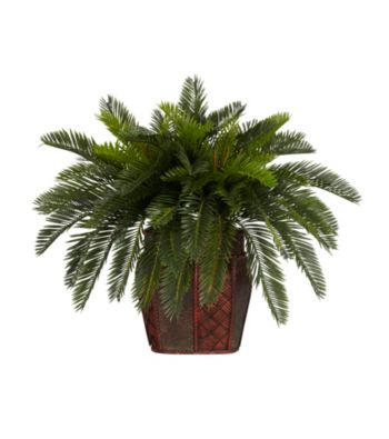 Nearly Natural® Double Cycas with Vase Silk Plant