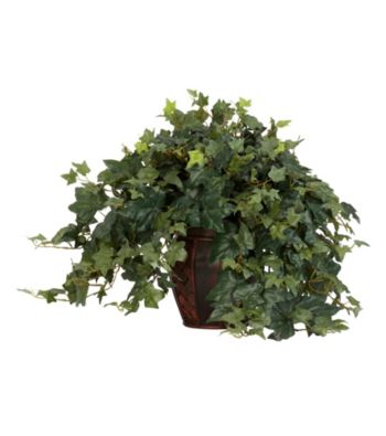 Nearly Natural® Puff Ivy with Decorative Vase Silk Plant