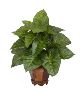 Nearly Natural® Taro with Vase Silk Plant