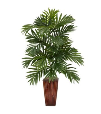 Nearly Natural® Areca Palm with Bamboo Vase Silk Plant