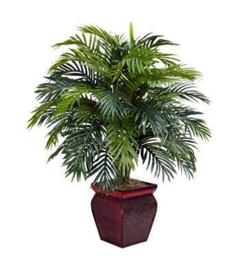 Nearly Natural® Areca with Decorative Planter Silk Plant