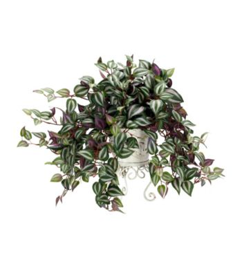 Nearly Natural® Wandering Jew with Metal Planter Silk Plant