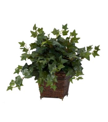 Nearly Natural® Puff Ivy with Coiled Rope Planter Silk Plant