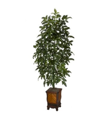 Nearly Natural® Bracken Fern with Decorative Vase Silk Plant
