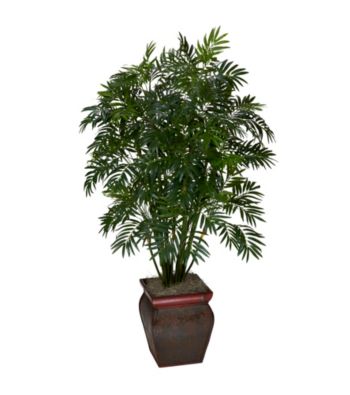 Nearly Natural® Mini Bamboo Palm with Decorative Vase