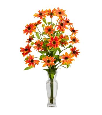 Nearly Natural® Cosmos with Vase Silk Flower Arrangement