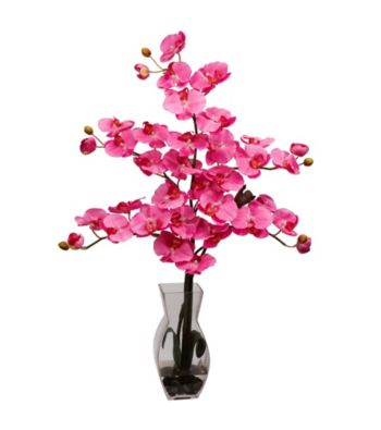 Nearly Natural® Phalaenopsis with Vase Silk Flower Arrangement
