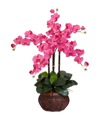 Nearly Natural® Phalaenopsis with Decorative Vase Silk Flower Arrangement