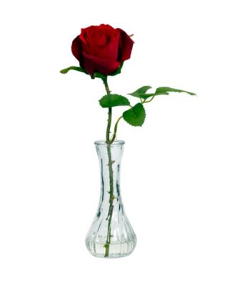 Nearly Natural® Rose with Bud Vase (Set of 3)