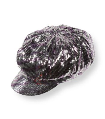 Mambo® Girls' Purple Zebra Print Sequined Cabbie Hat
