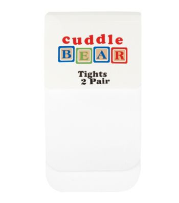 Cuddle Bear® Baby Girls' White 2-pk. Microfiber Tights