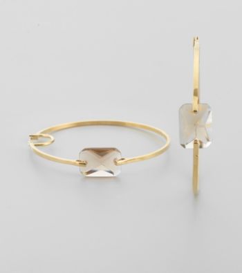 Vince Camuto™ Goldtone with Stone Hoop Earrings
