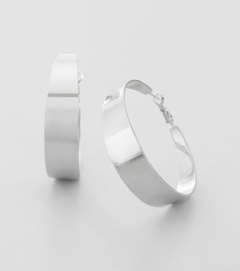 Vince Camuto™ Light Rhodium Wedding Band Hoop Earrings
