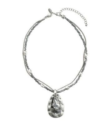 Laura Ashley Hammer Teardrop Necklace - Gold/Silver