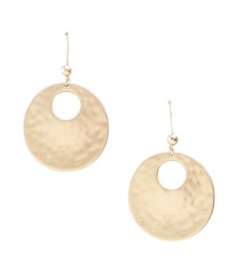 Relativity® Matte Goldtone Shimmer Drop Earrings