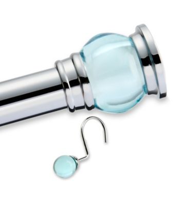Elegant Home Fashions® Acrylic Light Blue Finial Rod Set