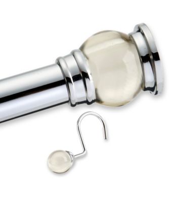 Elegant Home Fashions® Acrylic Mocha Finial Rod Set