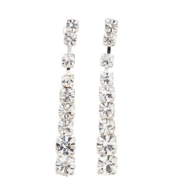 BT-Jeweled Crystal Strand Linear Drop Earrings