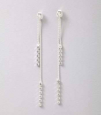 BT-Jeweled Crystal Drop Linear Earrings