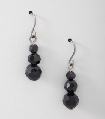 BT-Jeweled Three Bead Drop Earrings