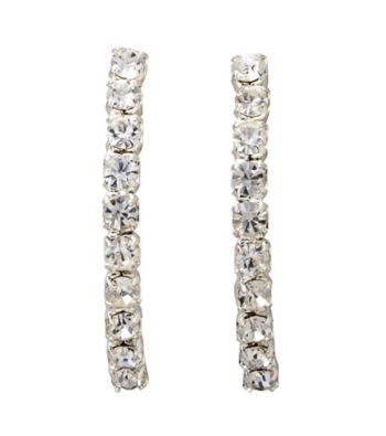 BT-Jeweled Half Hoop Crystal Earrings