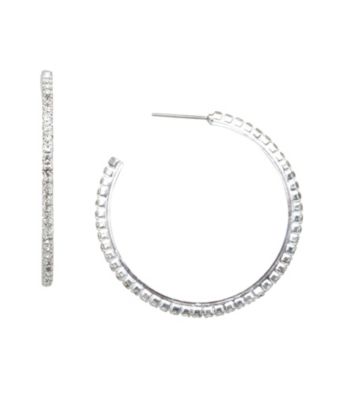 BT-Jeweled Crystal Hoop Earrings